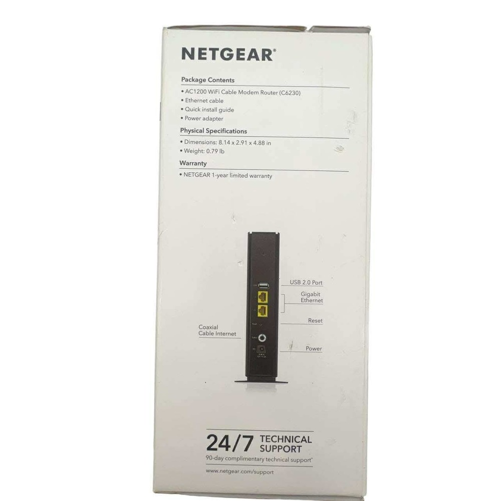 NETGEAR AC1200 WiFi Cable Modem Router C6230 DOCSIS 3.0 Dual Band Gigabit NEW - Picture 6 of 13